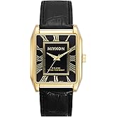 Miykon Vintage Watches for Men – Classic Tank Square Analog Watch with Genuine Leather Wrist Strap, Mens Dress Watches – Japanese Quartz, Waterproof to 100ft