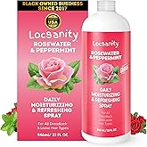 Loc Spray - Locsanity Daily Moisturizing Rosewater &amp; Peppermint Spray for Locs, Dreadlocks - Lightweight Frizz Control Hair &amp; Scalp Moisturizer - Natural Loc Care (32 fl oz)