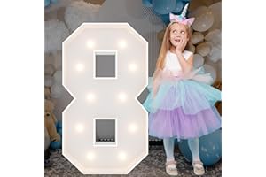 3FT Marquee Light Up Numbers, Giant Marquee Numbers, Pre-cut DIY Foam Board Number 8 for Happy 18th Birthday Decorations, 80t