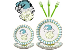 ARSEMICA Funny Christmas Party Plates and Napkins Set, 96 Pcs Christmas Dinnerware Set, Holiday Paper Plates Cocktail Napkins Forks, Birthday Party Supplies, Xmas Tableware Decor Favors