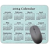 Calendar Mouse pad, Natural Rubber Mouse Pad, Quality Creative Gaming Rectangle Mouse Personalized Desk Mouse Pad 9.5 inch x 7.9 inch (Calendar 2024)