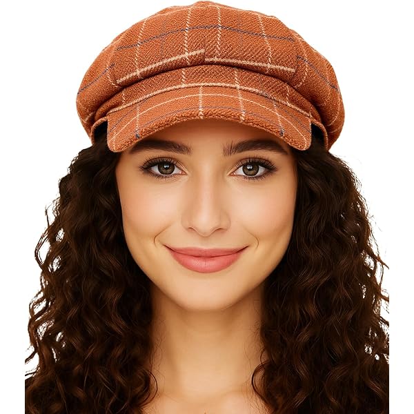 TOP HEADWEAR Glitter Sequin Trim Newsboy Hat - Brown at  display picture 3