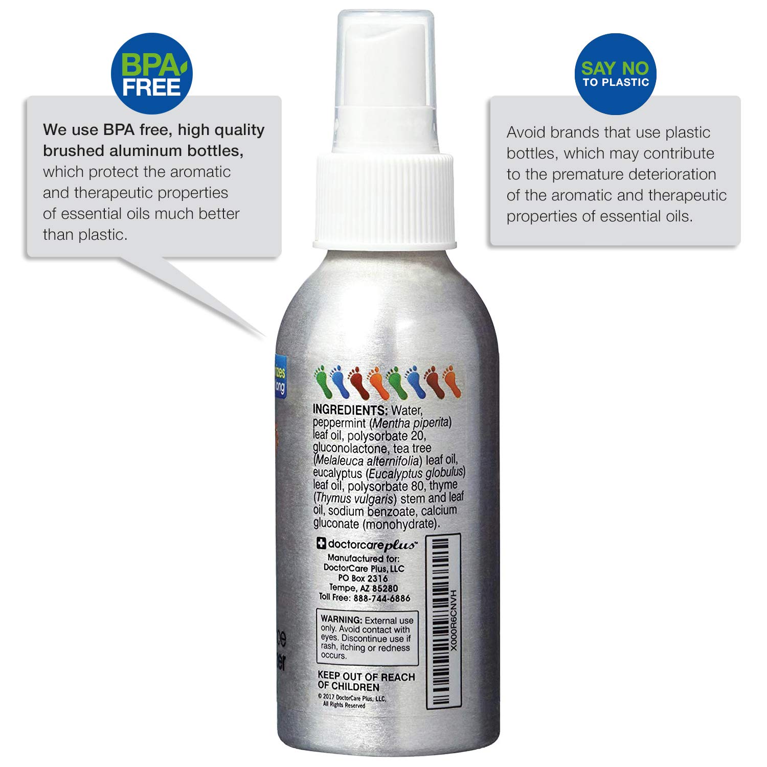 DoctorCare Plus Shoe Deodorizer Foot Spray, RightFoot Odor Eliminator