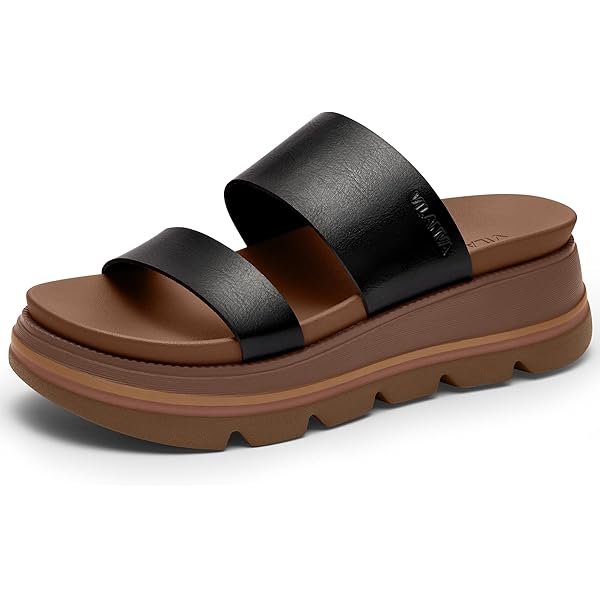 Amazon.com | Vilanva Women's platform sandals Black Size 6