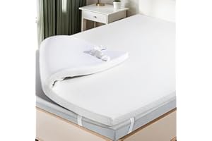 HOOMIC 4 Inch Short Queen Memory Foam Mattress Topper, Lavender Cooling Gel Infusion, Removable Bamboo Cover, CertiPUR-US Certified, Purple