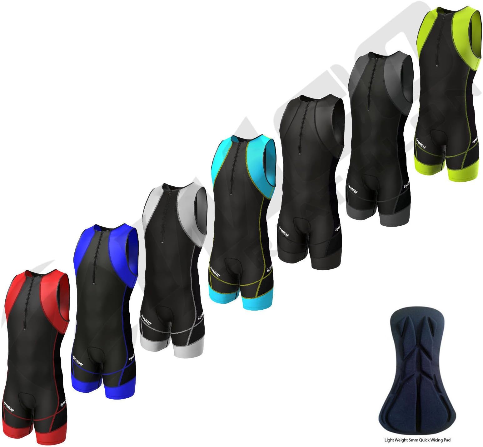 Zimco Compression Triathlon Suit Racing Tri Suit Bib Short Cycling Swim Run