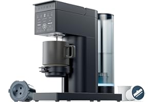 Chefman Caffeinator Single Serve Coffee Maker, Brew Kcups & Grounds, Drip Coffee Machine with Brew Strength Settings, Iced Co