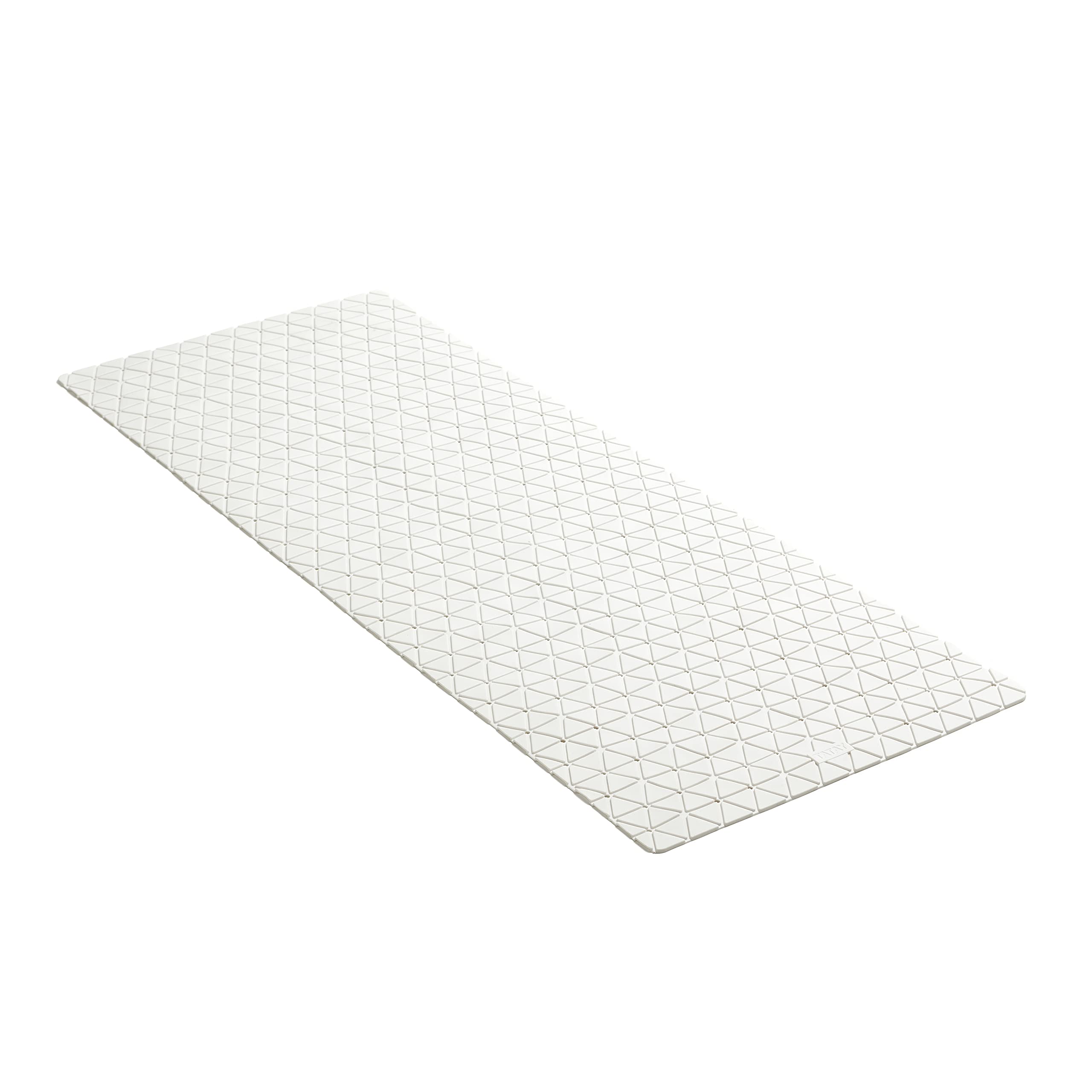 TATAY Bath Mat, Non-slip, SBS - TP Rubber with 126 Suction Cups, Rectangular, Diamond Design, White. Measures 97 x 36 cm