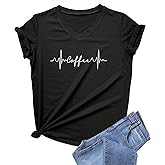 DANVOUY Womens Causal Short Sleeve V-Neck T-Shirt Graphic Tees