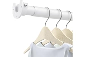 RUIONY Closet Rods for Hanging Clothes, 17 to 69 Inch Heavy Duty Stepless Adjustable Closet Hanging Rod, 1.3 Inch Diameter Metal Closet Rod for Wardrobes Laundry Bedroom RV