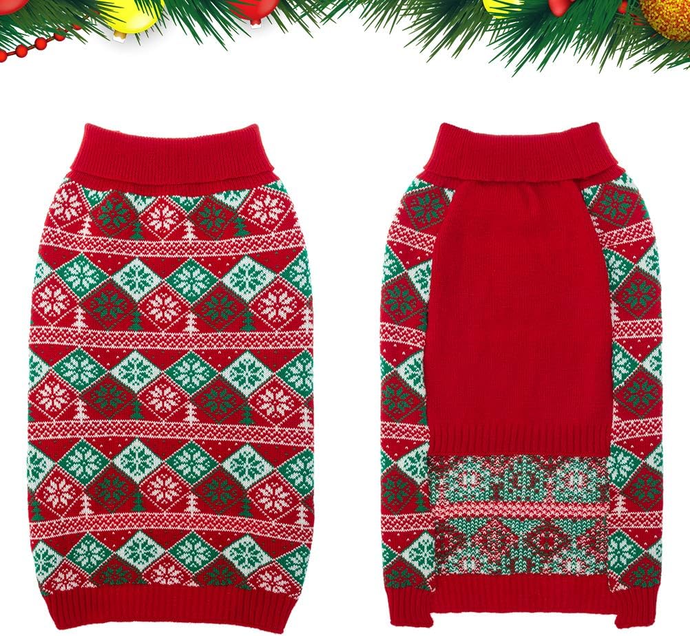 KOOLTAIL Turtleneck Dog Christmas Jumper for Small Medium Large Dogs Soft &Warm Sweater Coat - Image 4