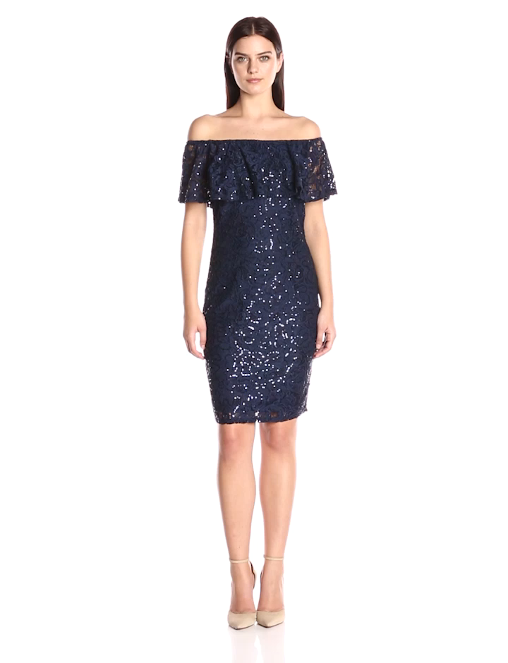 off the shoulder sequin dresses