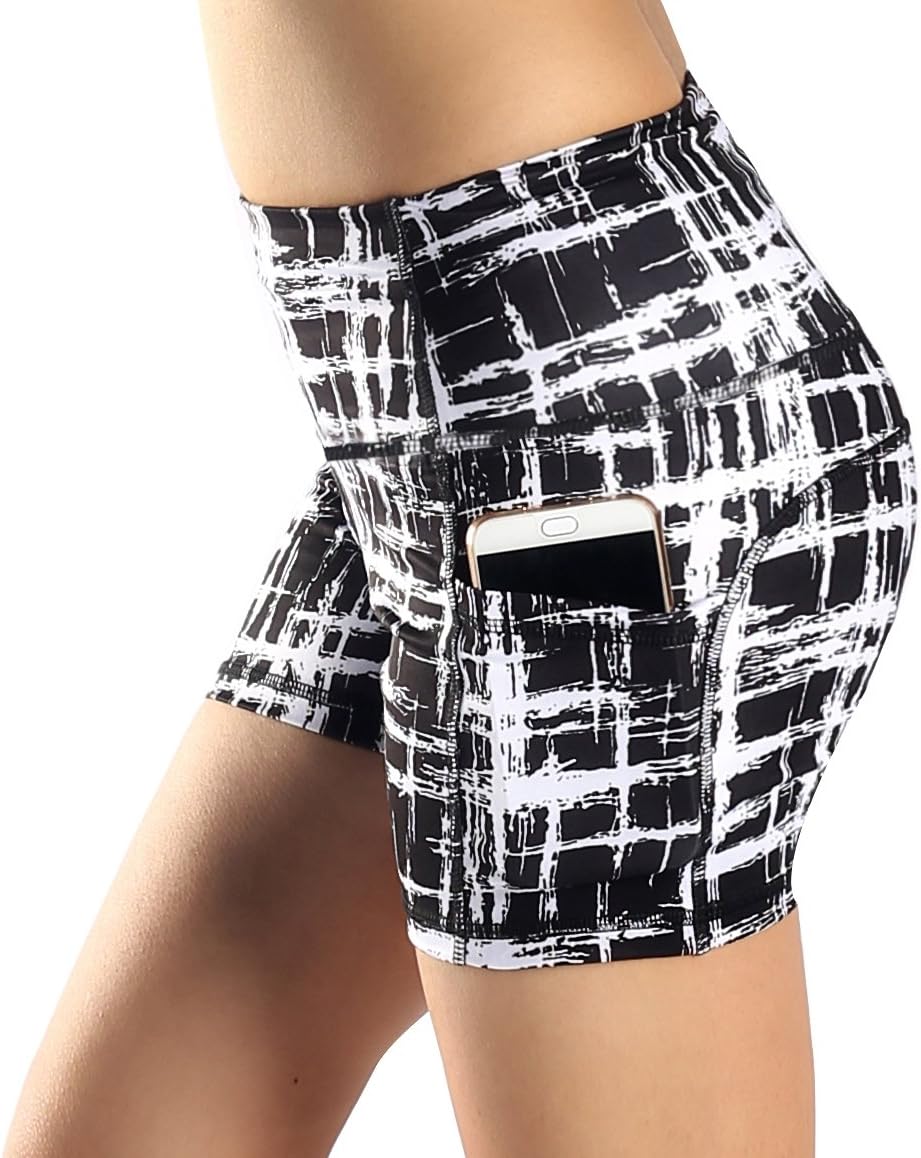 Munvot Women's Active Yoga Running Shorts Workout Tights Shorts with Side Pockets