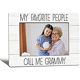 WTOGQ My Favorite People Call Me Grammy Picture Frame, Mother's Day Gifts for Grammy Grandma, Best Grandma Gifts Photo Frame 4x6, Grandmother Wooden Photo Picture Frames for Desk Tabletop Decor