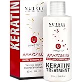 Brazilian Keratin Smoothing Treatment, Blowout Straightening System for Dry and Damaged Hair - One Step Protein Hair Treatment Formaldehyde Free,Eliminates Curls and Frizz(Keratin 2.02oz)