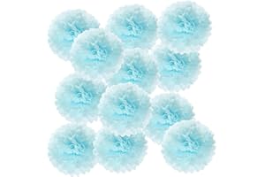 PATIKIL 10inch Tissue Paper Pom Poms, 12PCS Pom Poms Paper Flowers Ball Tissue Paper Flowers for Wedding Bridal Shower Birthd