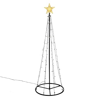 106 Led Warm Weiß Lichtpyramide Mit Leucht Stern Lichterbaum 180 Cm Baum Mit Stern Trafo Weihnachtsbaum Weihnachtsdeko Außen Leuchtbaum