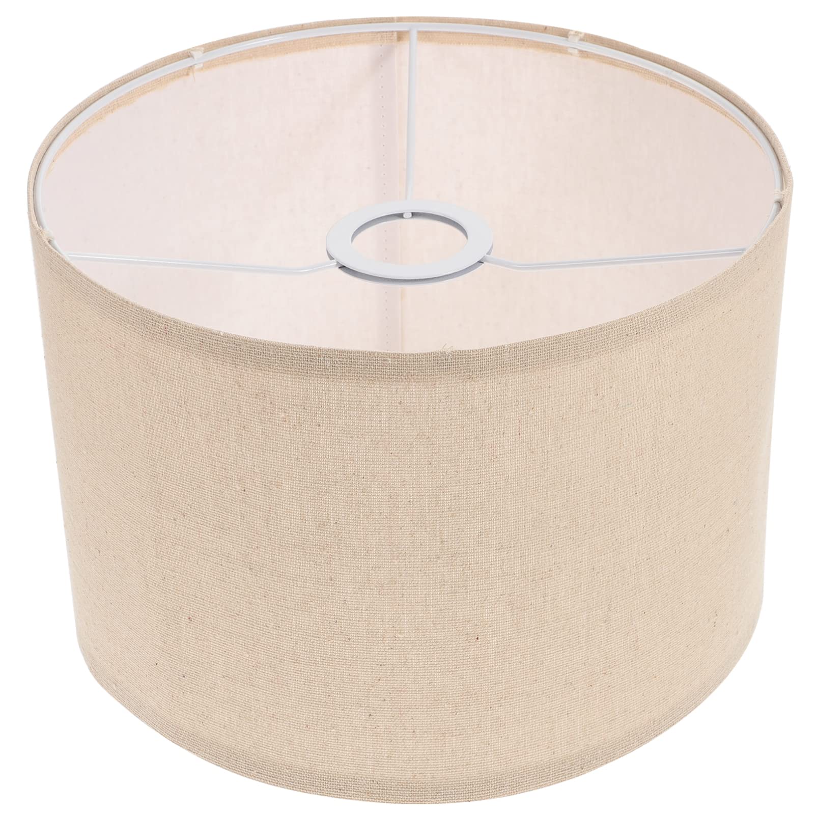 Beaupretty Medium Drum Lampshade Linen Lamp Shades for Table Lamps Pendant Light, Cloth Drum Lampshade Replacement Floor Lamp Cover Desktop Light Shade 10.41”x10.41”x7.47” (Beige)