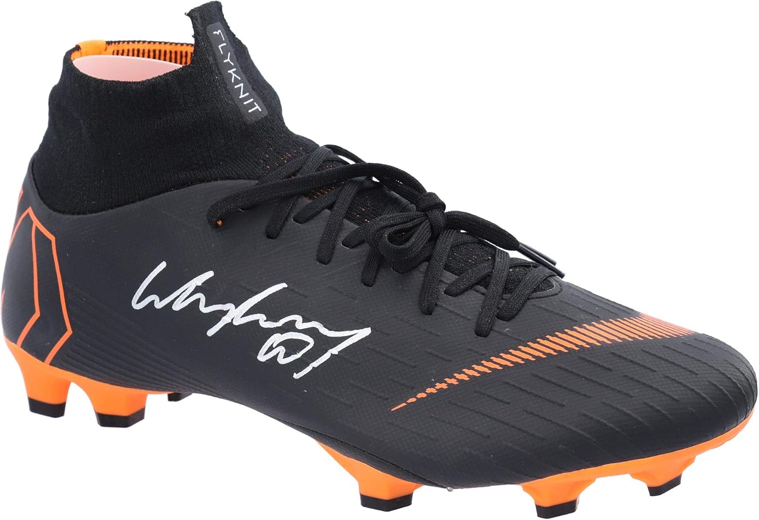 black and orange soccer cleats