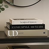 Aesthetic Decorative Books Set of 3 Designer Faux Books for Decoration to Enhance Mid Century Coffee Table Decor Bookshelf Mantle Shelf Console Table Entryway Décor Minimalist Fake Book Storage Box