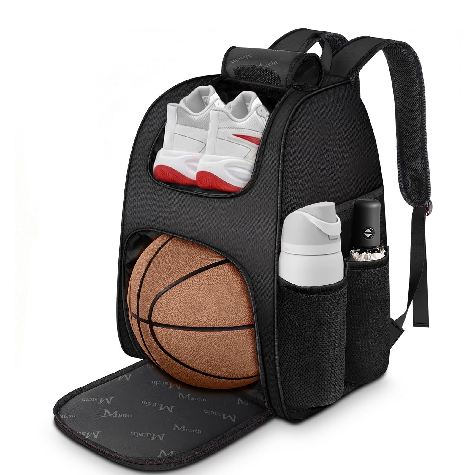 MATEIN Basketball Bag, Sturdy Soccer Bag with Ball Holder & Shoe Compartment, Large Basketball Backpack for Training Equipment, Water Resistant Sports Ball Backpack Fits Volleyball Football, Colorful Image