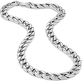 Urban Jewelry Men's Powerful Stainless Steel Chain Necklace Ultra Thick Wide (Silver,11 mm width, 19,21,23 Inches)