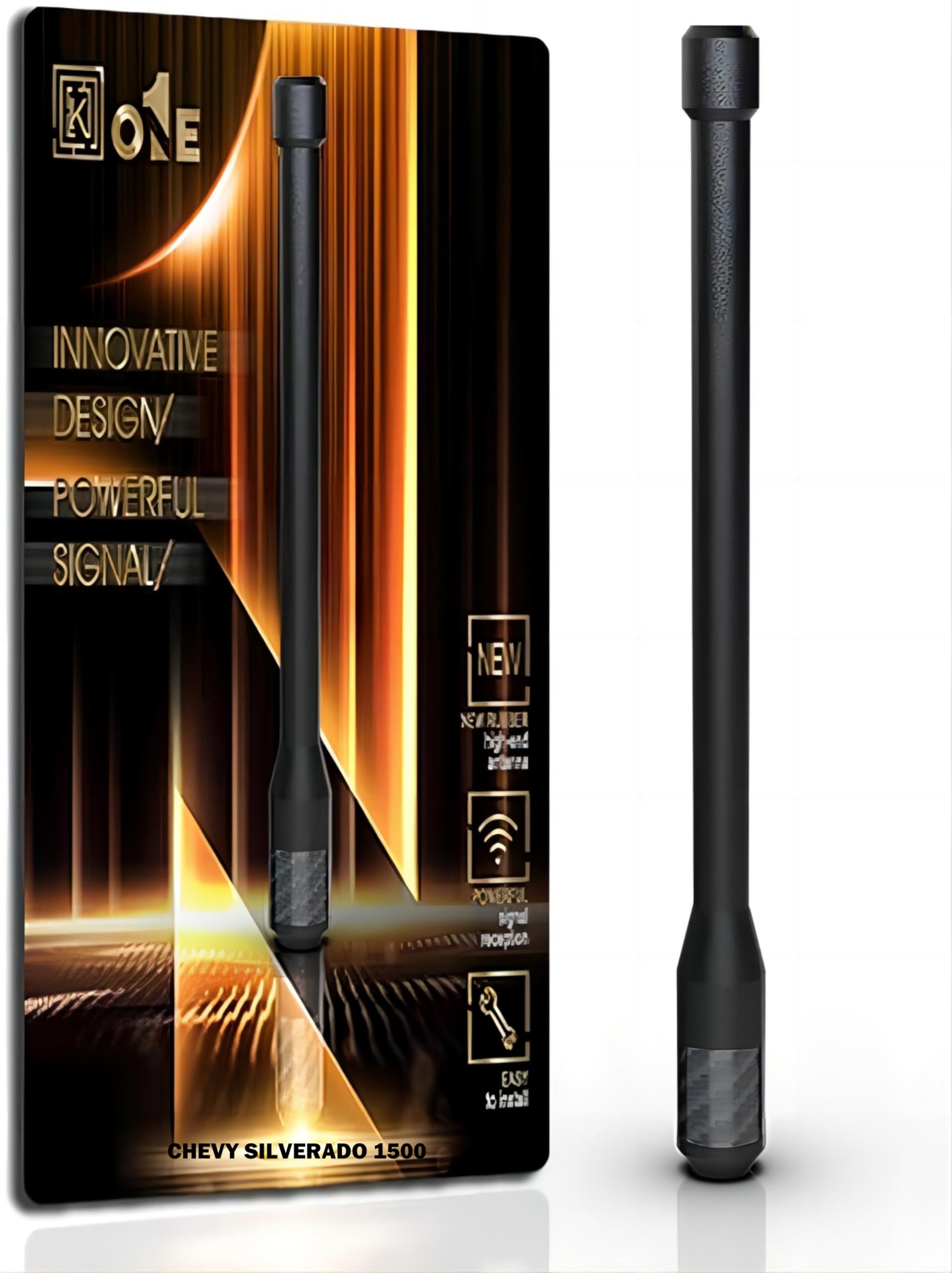 Photo 1 of ??? KEYO1E Carbon Fiber Antenna Compatible with 2006-2025 Chevy Silverado 1500/7.9 Inches Flexible Durable Rubber Antenna Replacement/Internal Copper Coil for Enhanced Reception