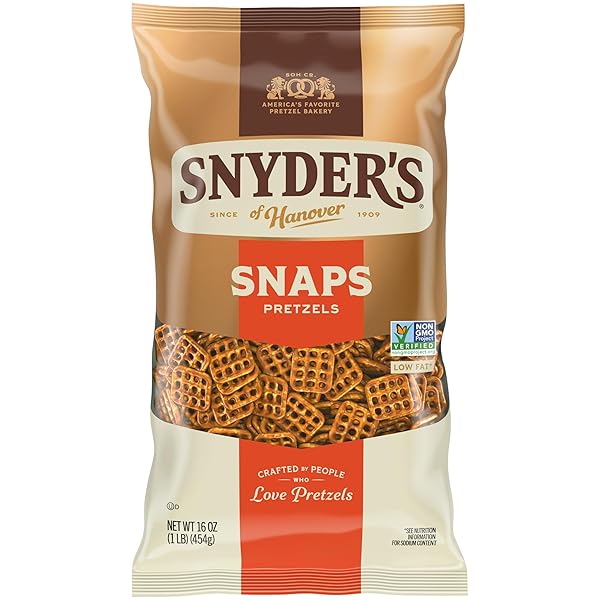 SNYDER’S OF HANOVER SNAPS PRETZELS, 16 OZ BAG