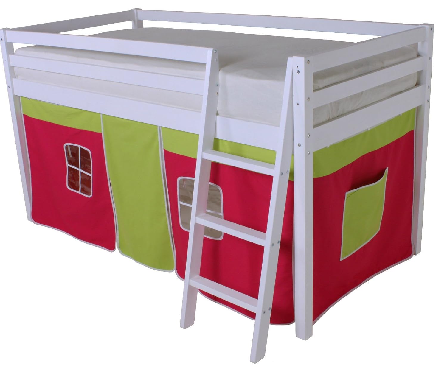 Beddybows Bunk Mid Sleeper Cabin Bed With Ladder Plus Mattress