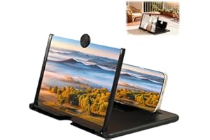 GENERIC Screen Magnifier Version,3D HD Mobile Phone Magnifier Screen for Movies,Videos and Gaming,Foldable Screens Amplifier Stand,Compatible with All Smartphones (12 inch)