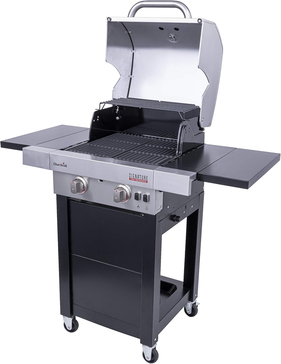 review Char-Broil 463632320 Signature TRU-Infrared 2-Burner Cart Style Gas Grill, Stainless/Black