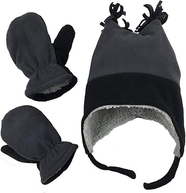 baby fleece hat and mittens