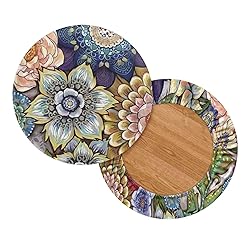 LJMKZJN Boho Flower Round Bar Stool Covers for