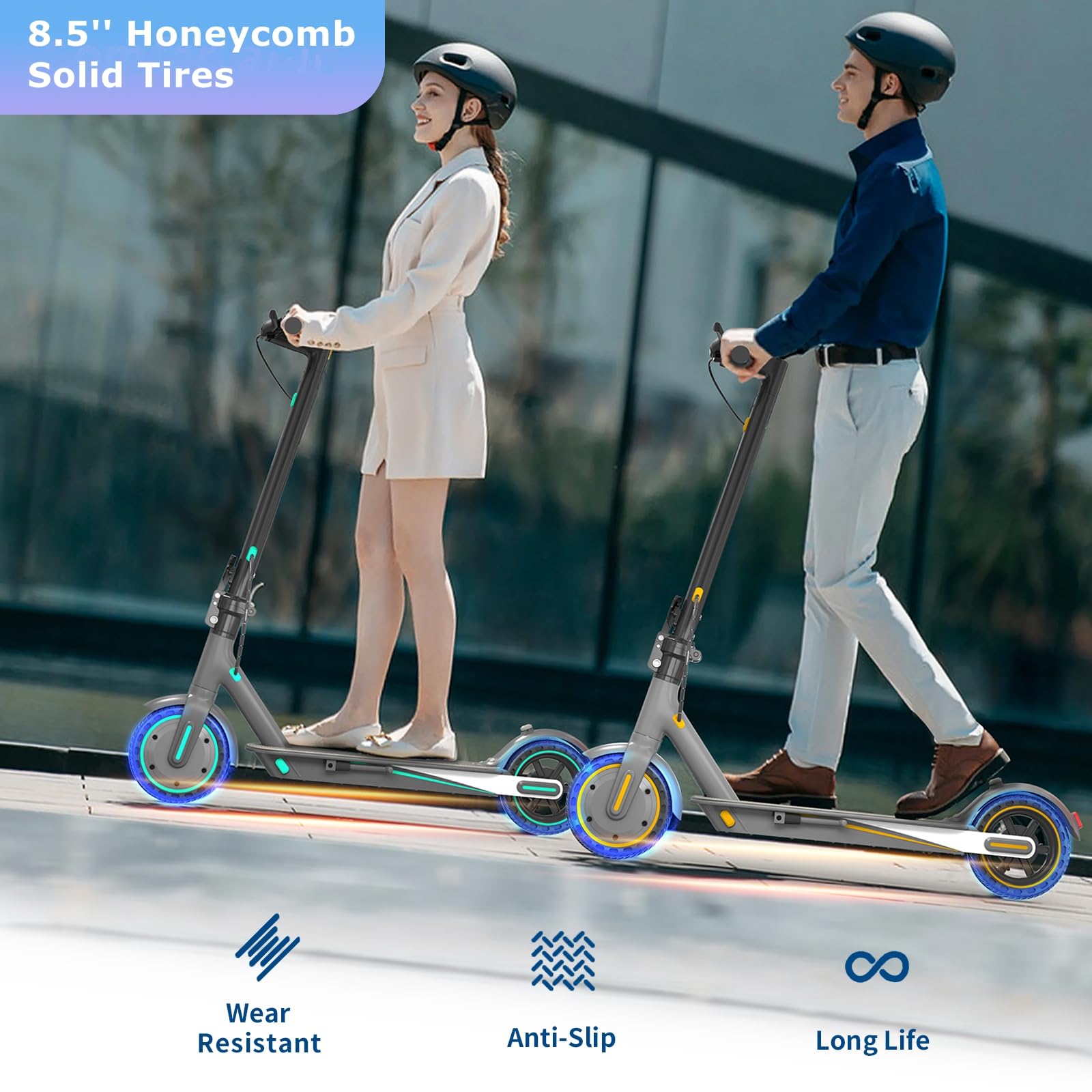 Electric Scooter for Adults, 350W Motor, 19 Mph Max Speed, 21 Miles Range, E-Scooter with 8.5