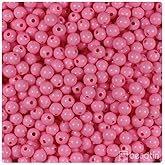 BeadTin Baby Pink Opaque 6mm Round Plastic Craft Beads (500pcs)