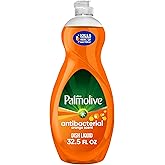 Palmolive Ultra Concentrated Antibacterial Liquid Dish Soap, Orange Scent, 32.5 Fluid Ounce
