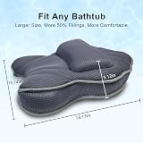 Poemland Extra Large Bath Pillow Grey Neck Back Head Support Bathtub Spa Cushion view 4