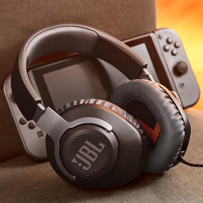 Quantum 100 – Casque gaming filaire avec micro détachable – Accessoire gamer léger et confortable – Compatible avec plusieurs plateformes – Couleur : Noir