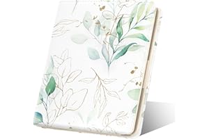 OPPSVIUST Womens Wallet, RFID Small Card Wallets for Women, Slim Thin Bifold Leather Credit Card Holder Wallet, Cute Compact Wallet Ladies Mini Purse with Zipper Coin Pocket & ID Window(Abstract Green Leaf)