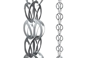 Rain Chains Direct - Modern Loop Rain Chain - 8.5 FT - Durable Milled Aluminum (Gray) - Premium Rain Chains for Gutters