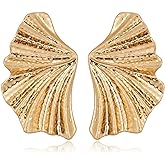 LILIE&WHITE Conch Sell Gold Earrings - Women's Love Knot & Angel Wings Stud Earrings