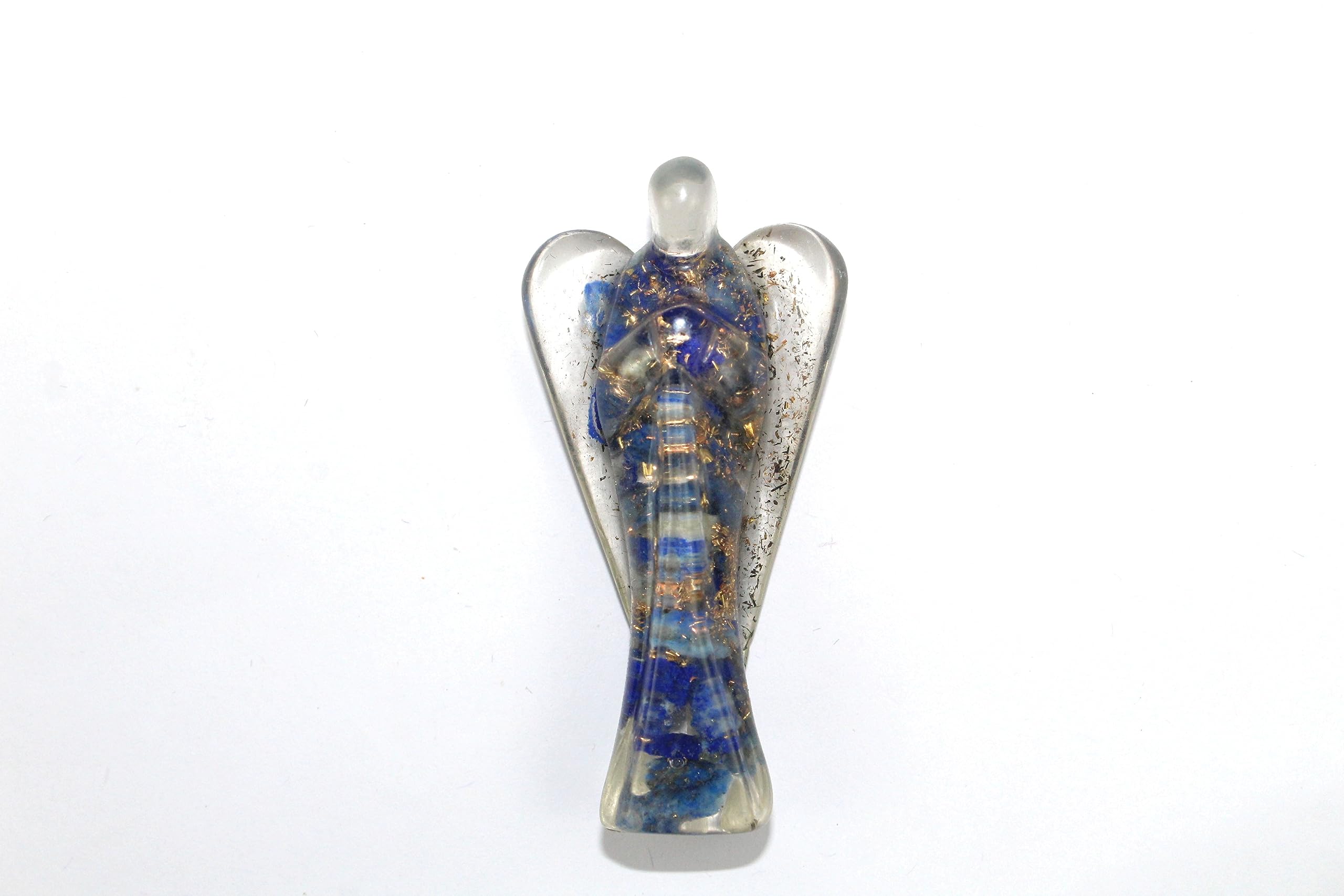 Prajet Energized Orgonite Healing Crystal Orgone Guardian Angel Copper Metal Mix Rare Healing Positive Energy Approx. Size 2 Inch (Lapis Angel Orgone)