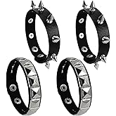EaciTown 4 Pcs Punk Bracelet Spike Cuff Wrap Bracelets Fanux Leather Wristband Stud Gothic Bracelet Halloween Dress up Bracelets