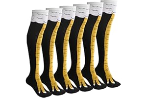 Abnaok 3-Pack Novelty Funny Crazy Socks Chicken Leg Socks Womens Mens Knee-High Turkey Socks Funny Gifts