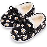 Scurtain Unisex Kids Toddler Slippers Suede Moccasin Slippers for Boys Girls Baby Lined with Warm Fur