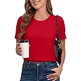 PALINDA Women's T Shirts Classic Fit Tee Shirt Short Sleeve Crew Neck Summer Tops