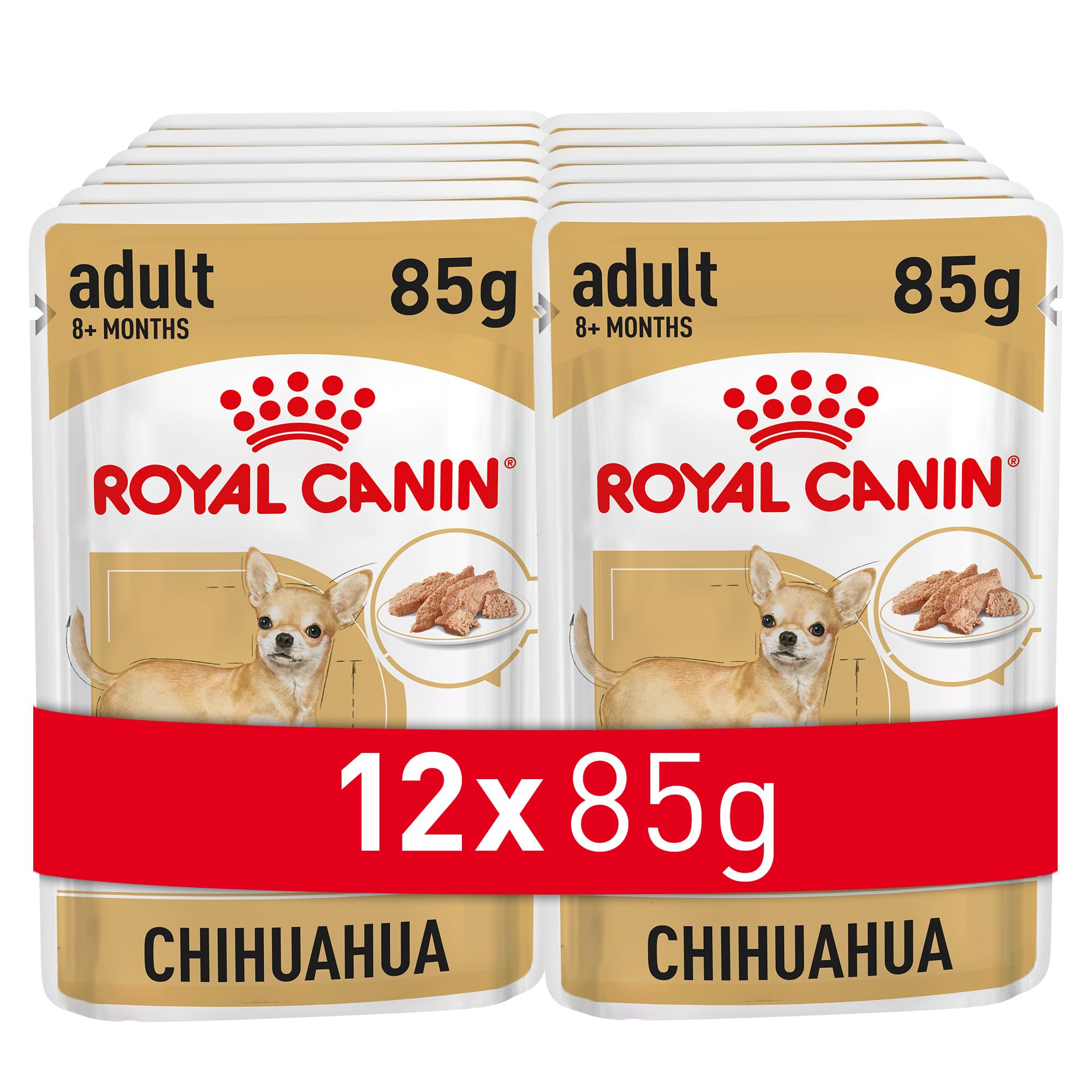 ROYAL CANIN Chihuahua Adult Wet Dog Food Pouches 12x 85g