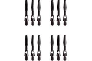 Red Dragon Razor Edge Aluminium Extra Short Black Dart Shafts - 4 Sets Per Pack (12 Shafts in Total)