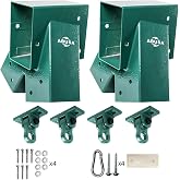 ABUSA Heavy Duty Swing Sets Brackets Including 2 Green A-Frame Swing Set Brackets and 4 Swing Hangers for Playground Equipment Mounting Parts Hardware Included (Light Green)