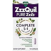 ZzzQuil Pure Zzzs Complete Sleep, Melatonin 10mg, L-Theanine, GABA, with Ashwagandha, and Magnesium, Melatonin Sleep Aid, 100 Count